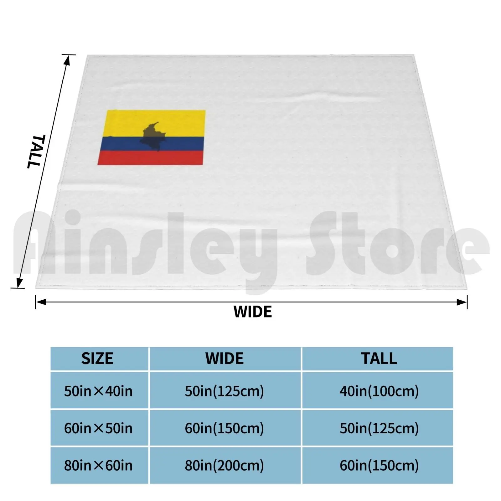 Colombia Map Inside Flag Blanket For Sofa Bed Travel Protective Protective Quarantine Nurse Respiratory