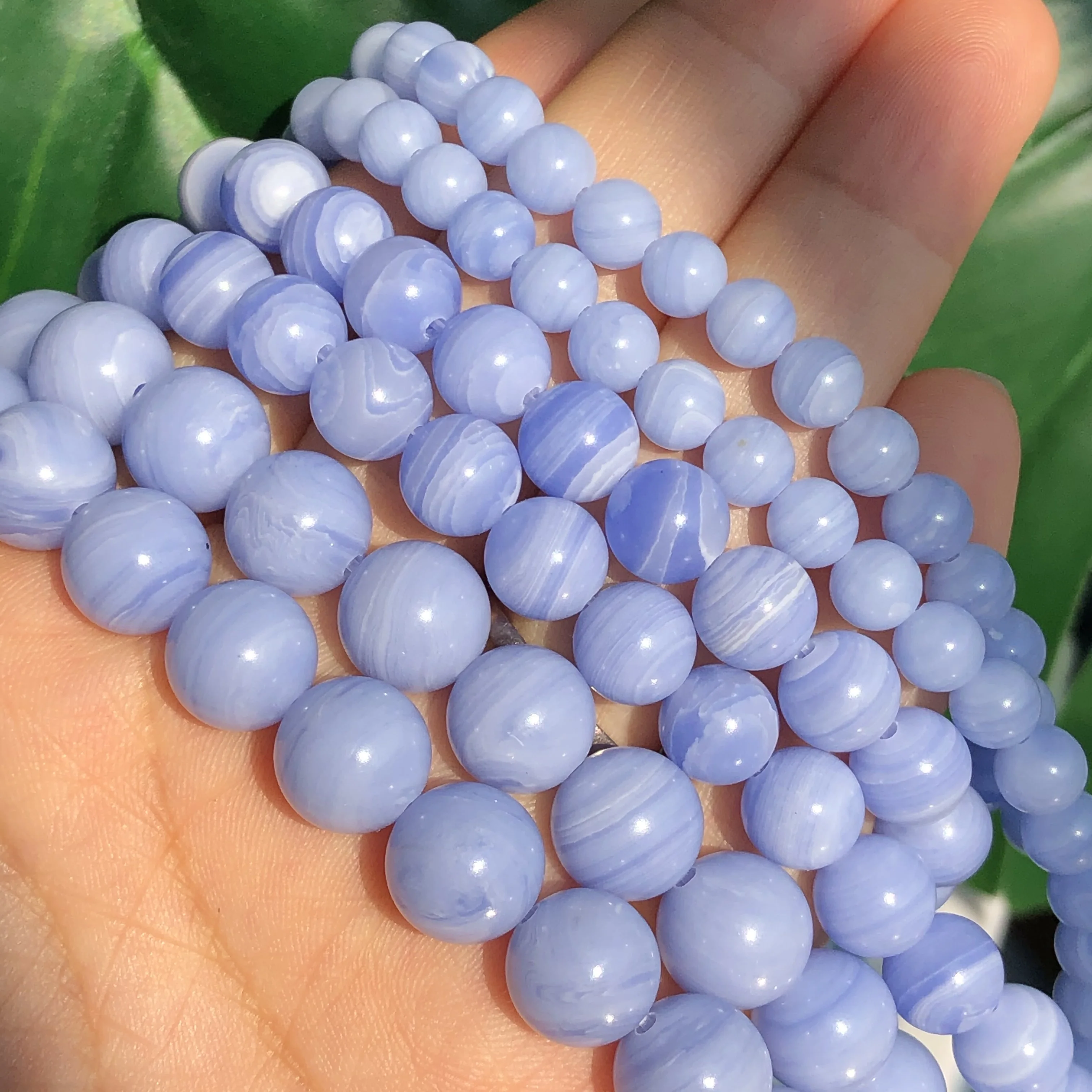 Purple Lace Agates Chalcedony Round Loose Spacer Natural Stone Beads For Woman Jewerly Making Diy Bracelet Necklace 6 8 10 mm