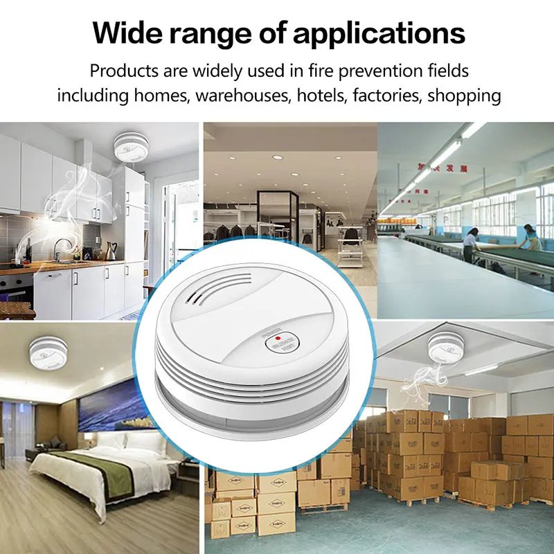 YUPA Tuya-Detector de humo con WIFI, sistema de alarma de seguridad para jardín, casa y oficina, Control por aplicación SmartLife