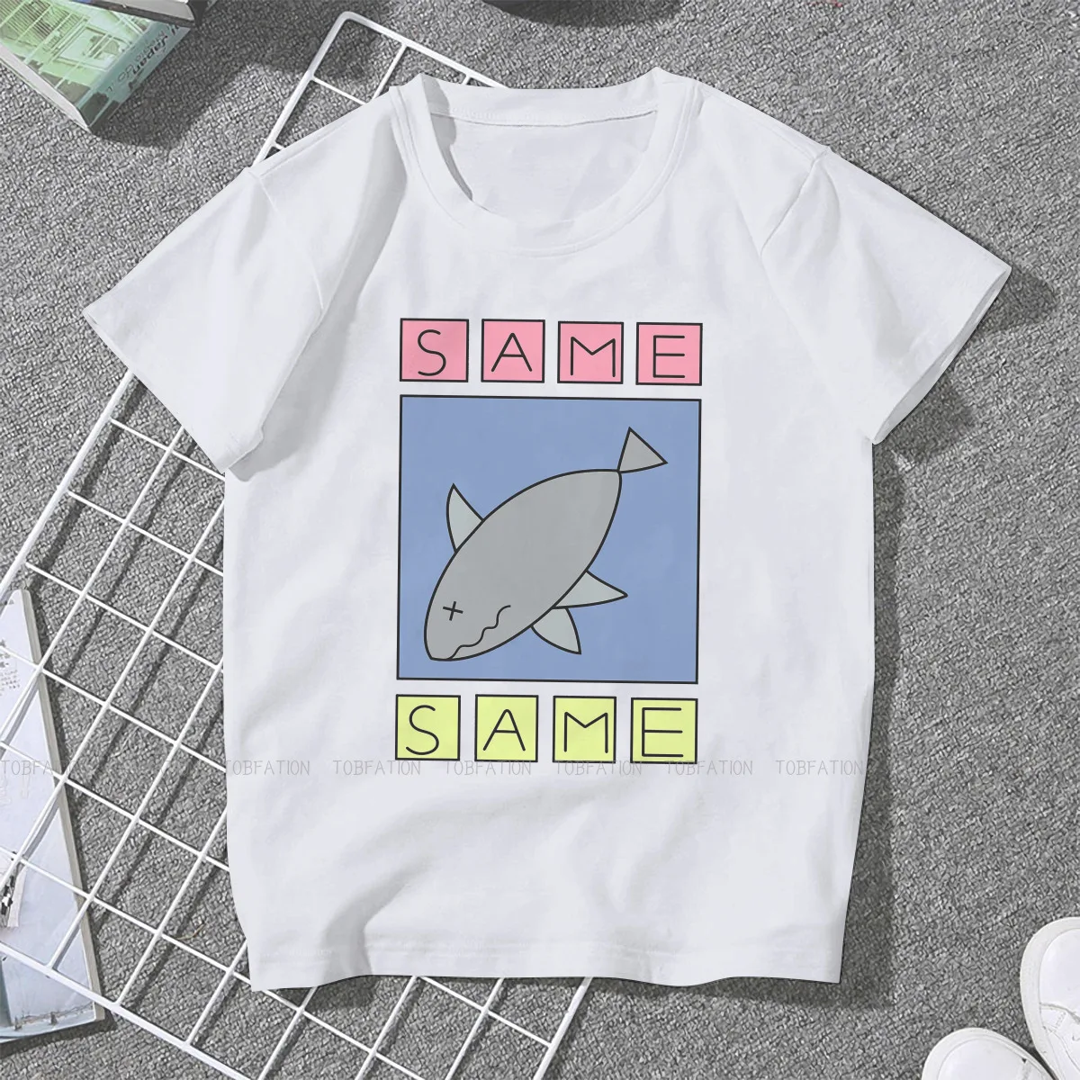 Nichijou O Neck TShirt Shark Fabric Basic T Shirt Girl Tops Individuality Fluffy Big Sale