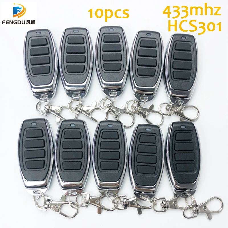 Mando a distancia para puerta de garaje, 433,92 MHz, código evolutivo HCS301, 10 unidades