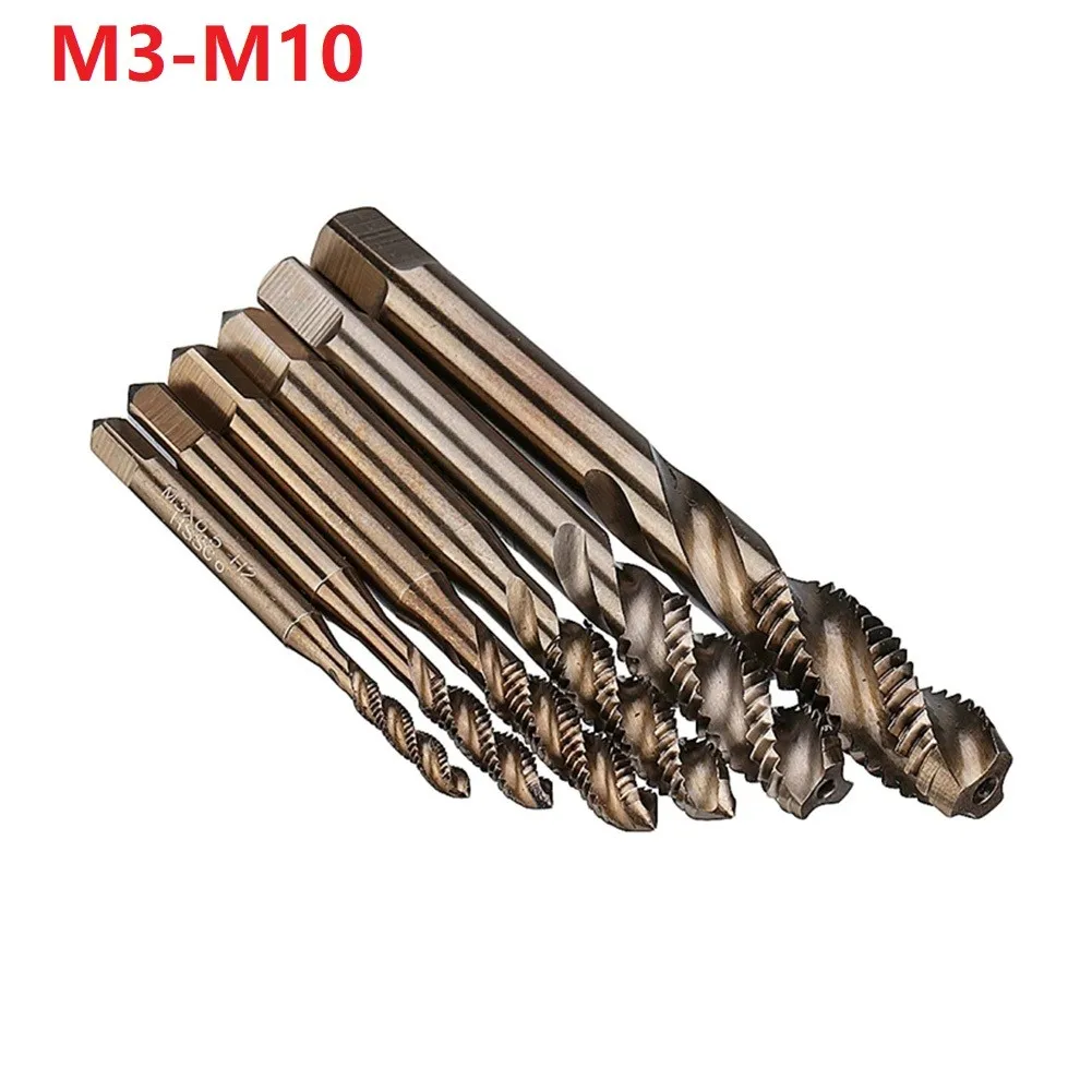 M3-M10 Tap HSS Cobalt M35 Machine Sprial Flutes Taps Metric Screw Tap Right Hand Hand Repair Tools Accessories