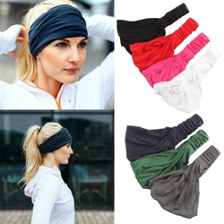 Nieuwe Vrouwen Wide Sport Yoga Hoofdband Stretch Haarband Effen Elastische Haarband Running Tulband Head Wrap Sjaal Haaraccessoires