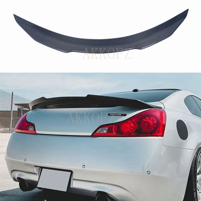 CF Carbon Fiber Rear Spoiler Suitable for Infiniti 2007-2013 G Series G37 coupe 2 Doors Black Unpainted Spoiler Auto Parts