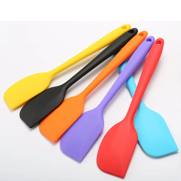 

100pcs Silicone Cream Spatula Shovel Butter Scraper Kitchen Cake Trowel Heat Resistant Icing Spoon Mixing Baking Tool DH7879