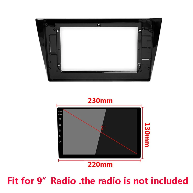 9 inch Car Center Console Holder For VOLKSWAGEN Bora 2016+ Auto Stereo Plastic Panel Bezel Faceplate Dash Frame Kit Radio Fascia