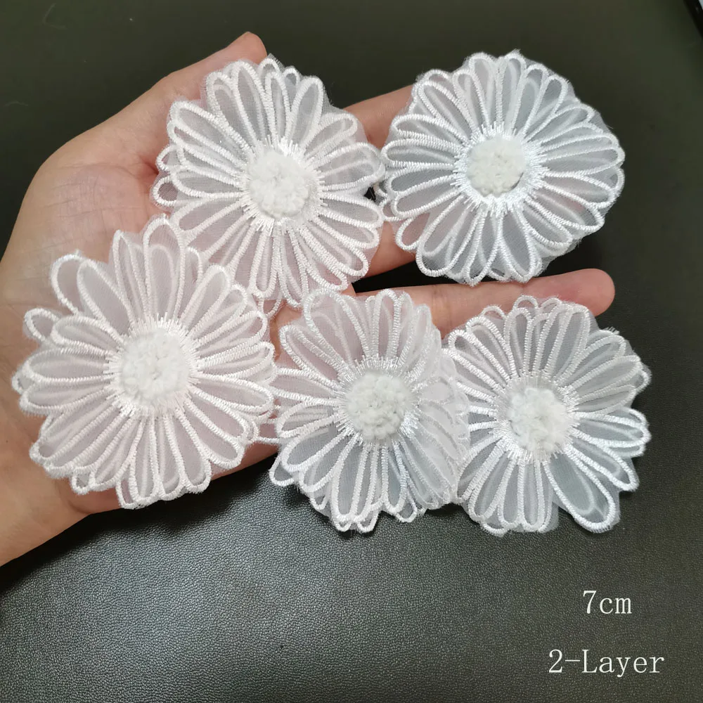 5-teiliges DIY-Set mit 2-lagigen Blumen-Aufnähern für Kleidung, Stickerei, Blumen-Applikationen, Kleidung, Taschen, dekorative Aufnäher, Nähzubehör – Detail 19