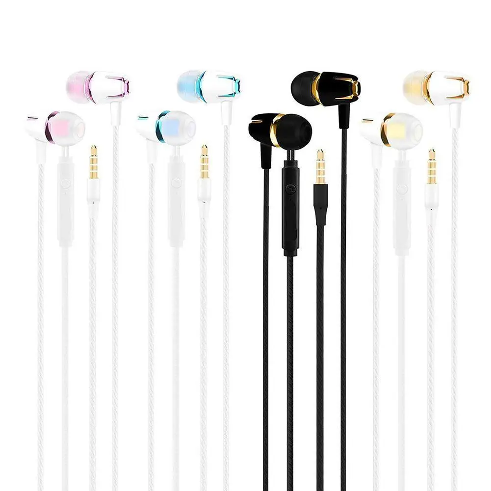 3.5mm Earphone In-ear Heavy Bass Plastic Fashion Wired Headset For Most Phones Tablets MP3 MP4