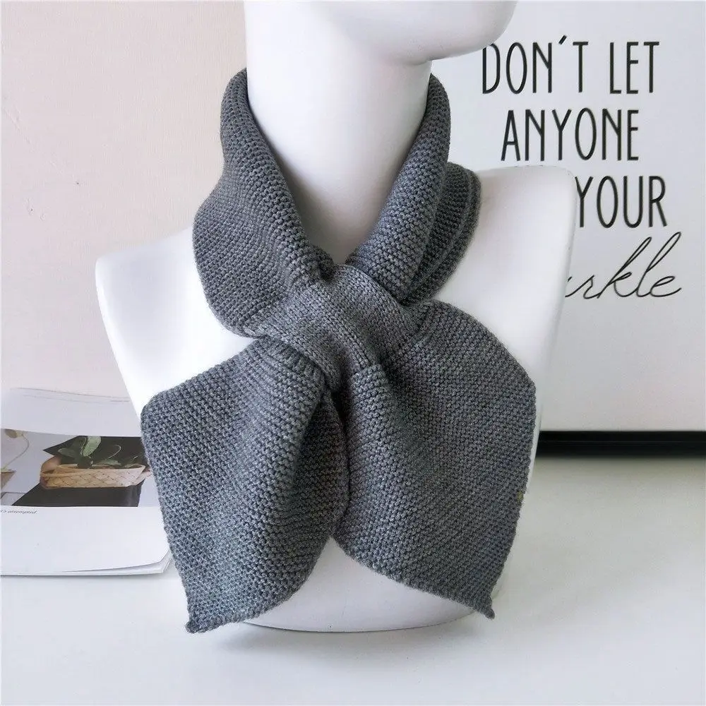 Elegant Small Bow Fishtail Scarves For Women Lady Girls Vintage Sweet Knit Warm Shawls Scarf And Wrap Couple Cross Scarves