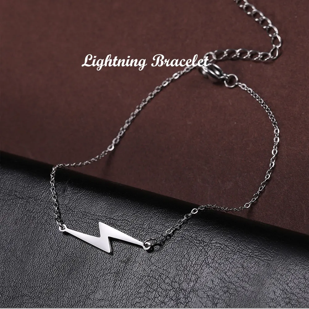 Cazador Goldfarbene Blitz-Charm-Armbänder für Damen, Edelstahl, Wachsseil-Armband, Schmuck, Geburtstagsgeschenke, 2026, trendig – Detail 3