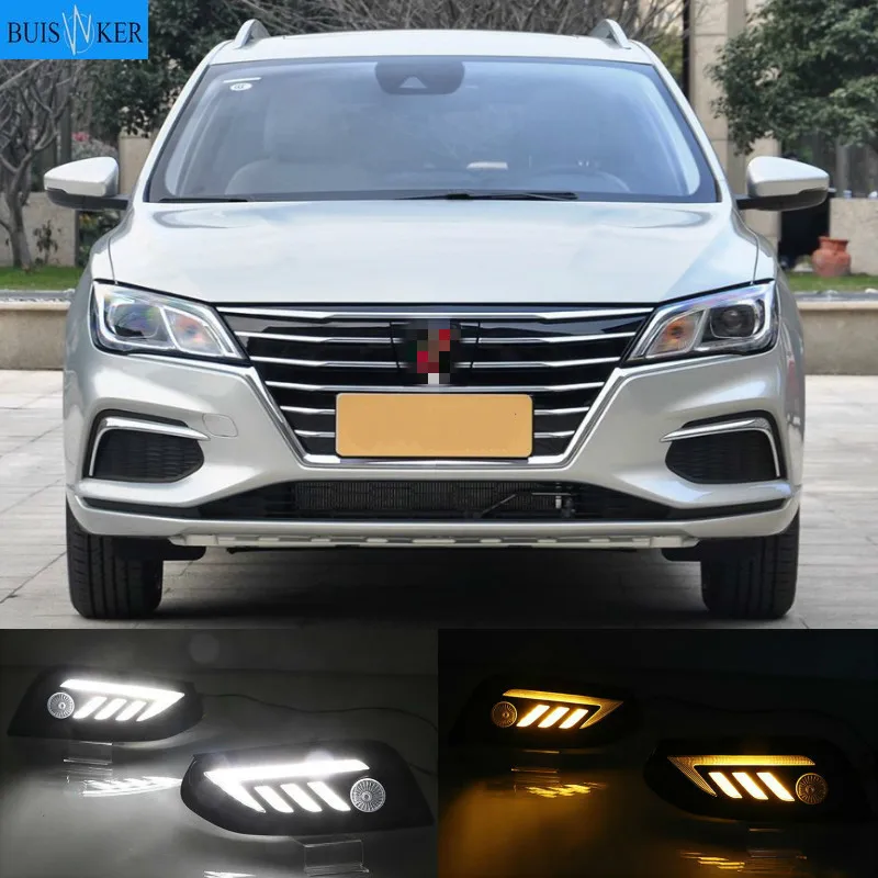 

For Roewe Ei5 2019 2020 Daytime running lights LED DRL Fog lamp driving lights with Yellow Turn Signal Function