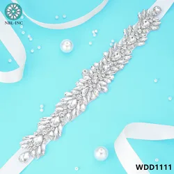 (1pc)Rhinestone pas ślubny ślub z kryształowy diament dodatki do sukni ślubnej pas skrzydła do sukni ślubnej WDD1111