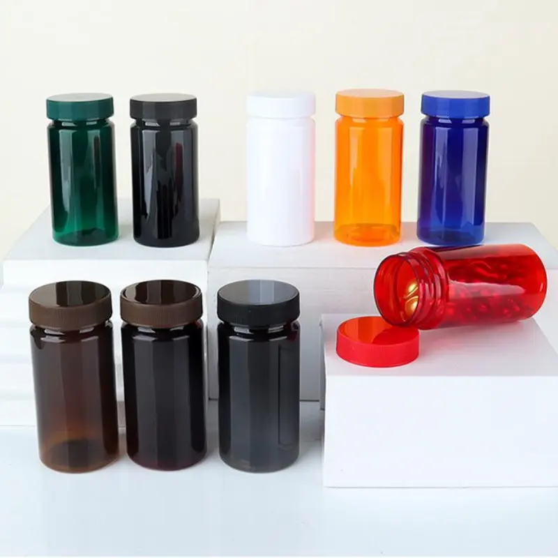 100pcs 80ml Empty Medicine Bottle Plastic PET Powder Pill Vial Container