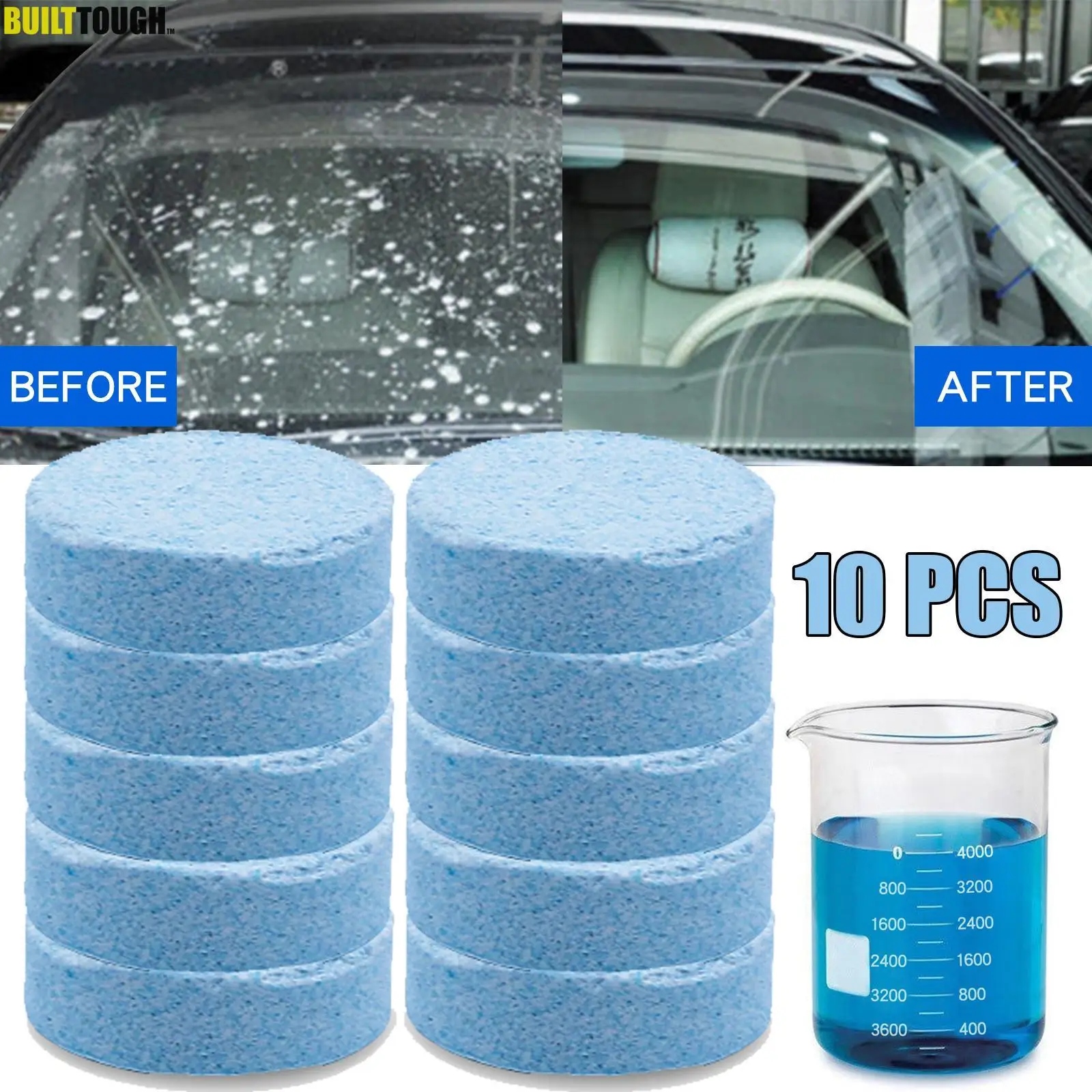 10X PCS Tergicristallo per auto Lavavetri per vetri Auto Solid Cleaner Compresse effervescenti compatte Accessori per la pulizia delle finestre