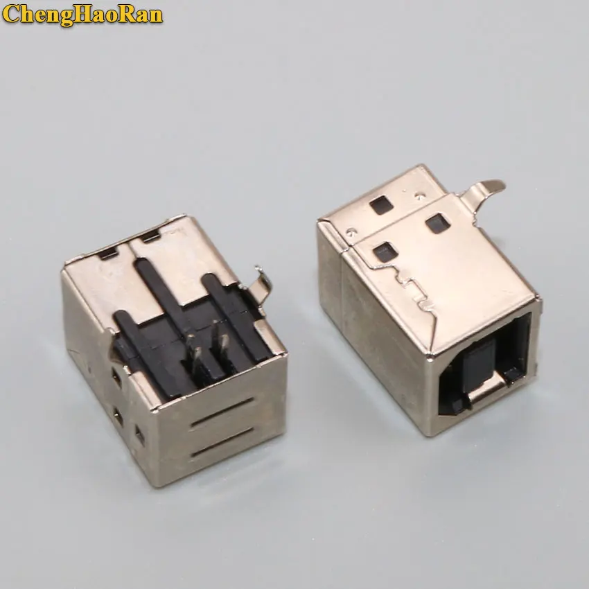 1pcs USB 2.0 Connector Socket Jack Female Type B 90/180 Degree Connector Soldering PCB Connector D Printer Interface White/Black