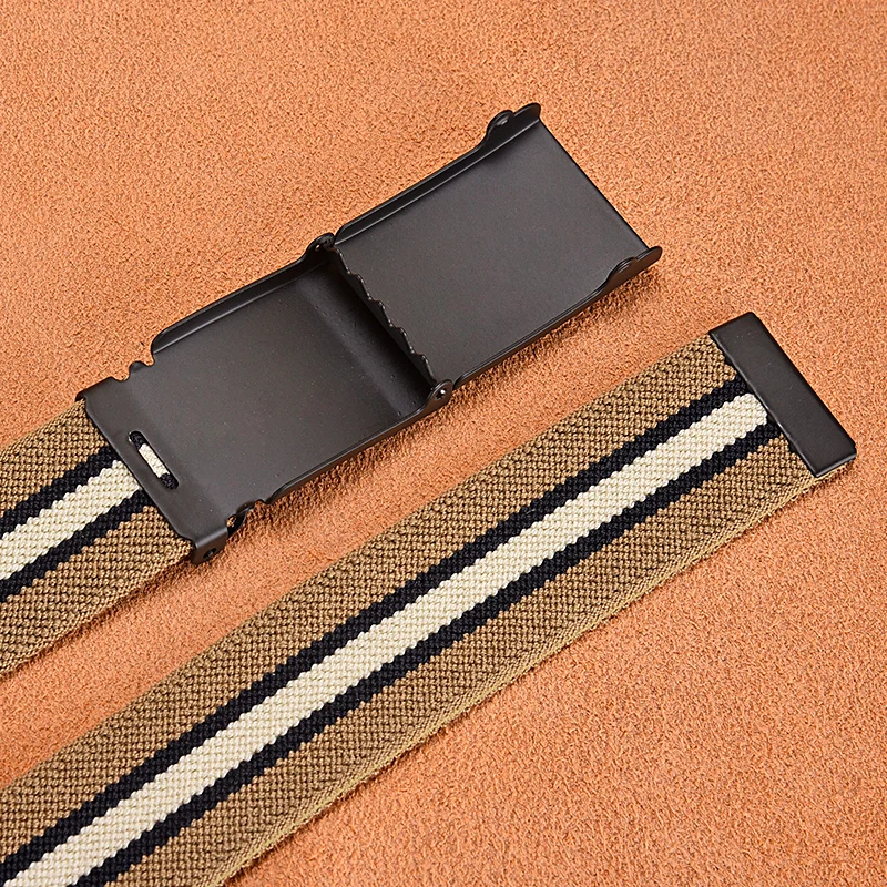 New Elastic Canvas Belt Sport Men Wedding Stretch Casual Leather Belts Military Waistband Braided Style Elasticity Woven 3.5CM