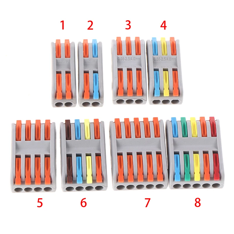 5PCS Mini Terminal Block Cable Splitter Wire Connectors PCT-222 Terminal Block Conductor SPL-2/3 Push-In
