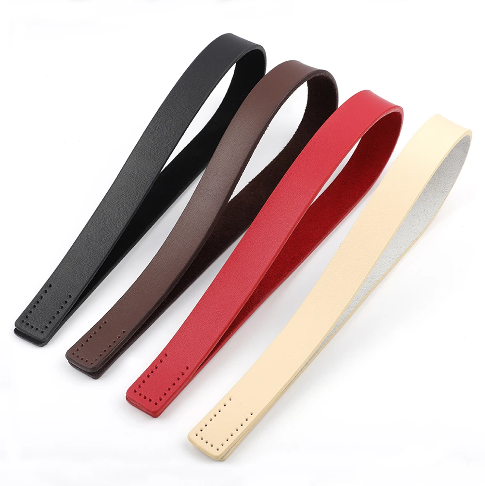 2pcs Genuine Leather Handles Durable Shoulder Bags Detachable Belt Handle DIY Handmade Replacement Handbag Strap 50cm for Bag