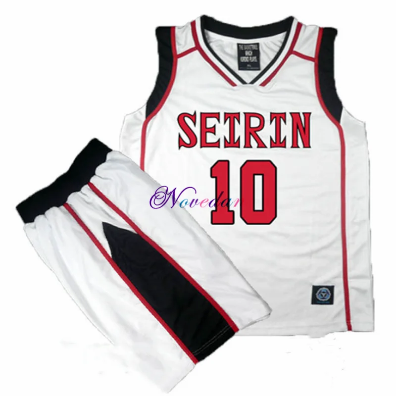 Anime No Basuke Basket Cosplay SEIRIN School Basketball Uniform Men Jersey Black Sportswear T-shirt Shorts Set