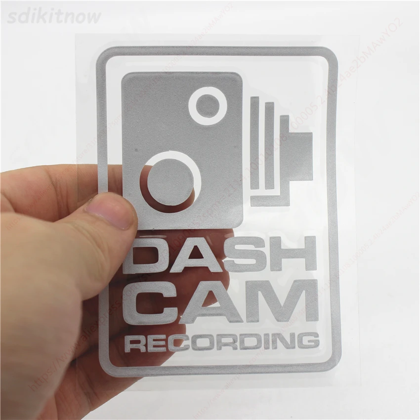 1pc Waterproof Dash Cam Record Recording Car Warning Sticker Styling Window Monitor Decal Decoration