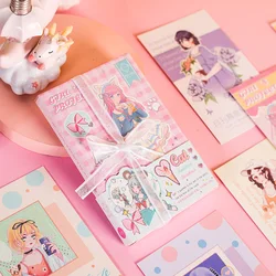 30 Pcs/Set Girl's Dream Project Postcard DIY Cartoon Girl Greeting Cards Message Blessing Card Gift Stationery