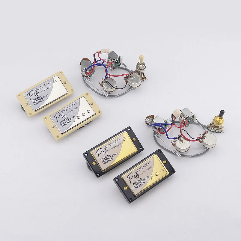 

1 Set Original Genuine Standard PRO Electric Guitar Alnico Humbucker Pickup Nickel / Gold Cover