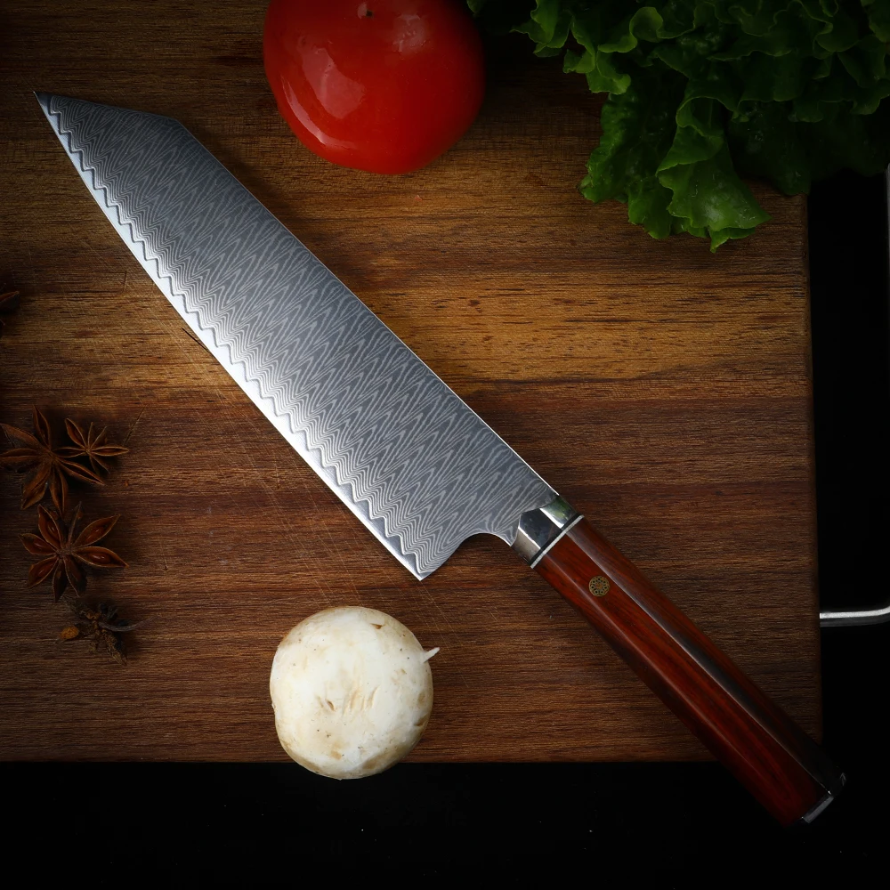 WAK Professional 67 Layers Damascus Steel Japanese Chef Knife 8.5\'\' Sharp Kitchen Kiritsuke Knife For Vegetables Fish Sashimi