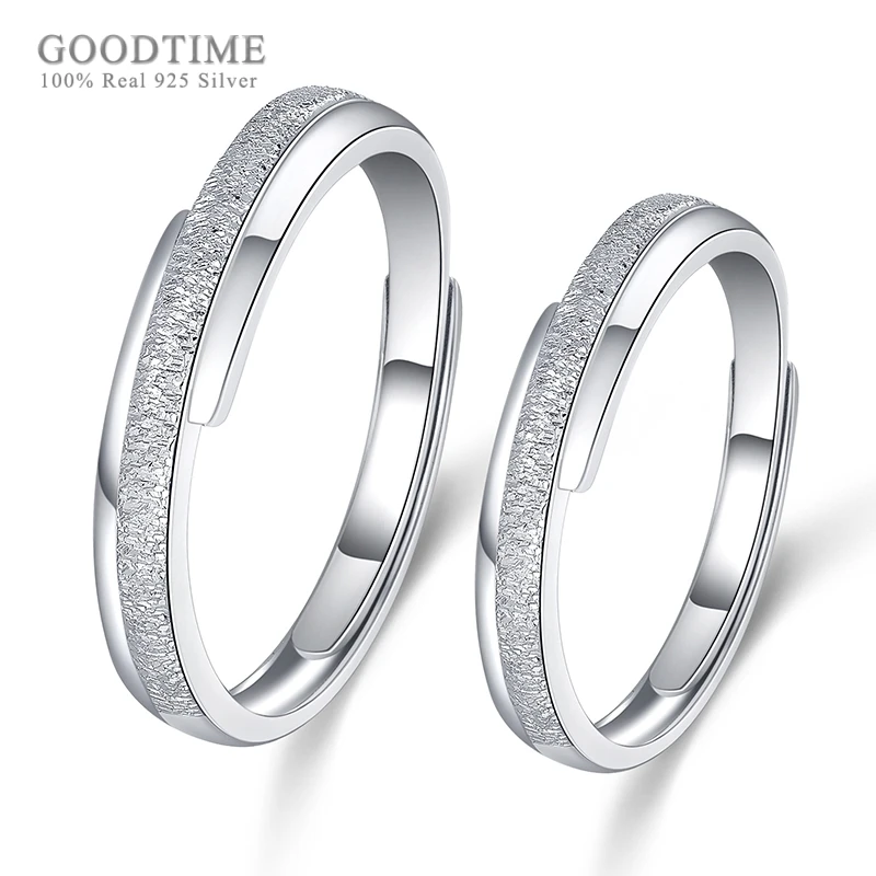 Fashion  Lover\'s Rings Pure 925 Sterling Silver Jewelry 925 Silver Wedding Anniversary Couples Rings For Valentine\'s Day