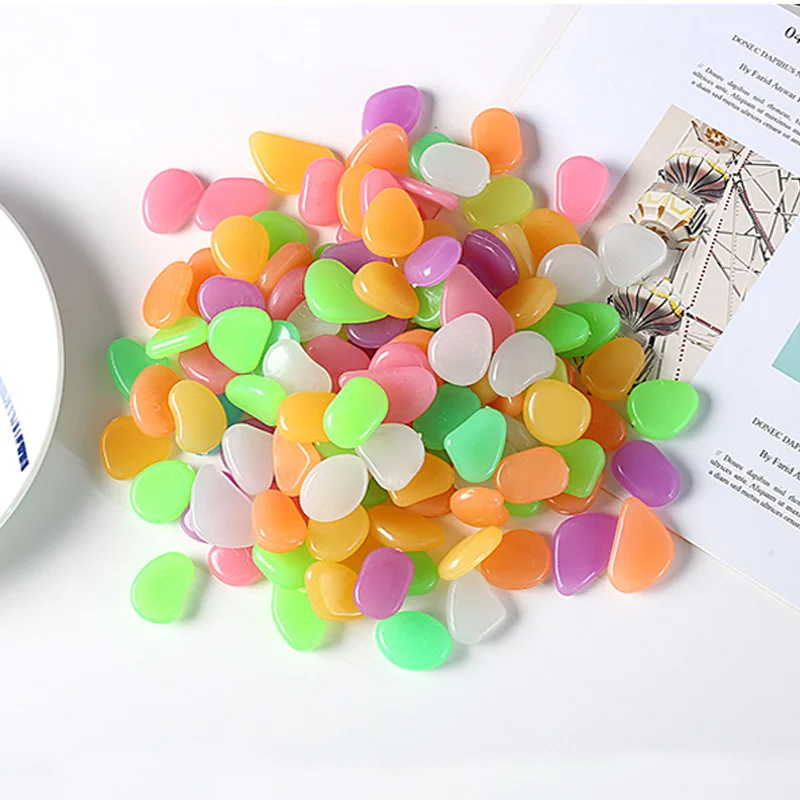 

100Pcs Garden Decoration Glowing Garden Pebbles In The Dark Garden Courtyard Lawn Luminous Stone Decoration