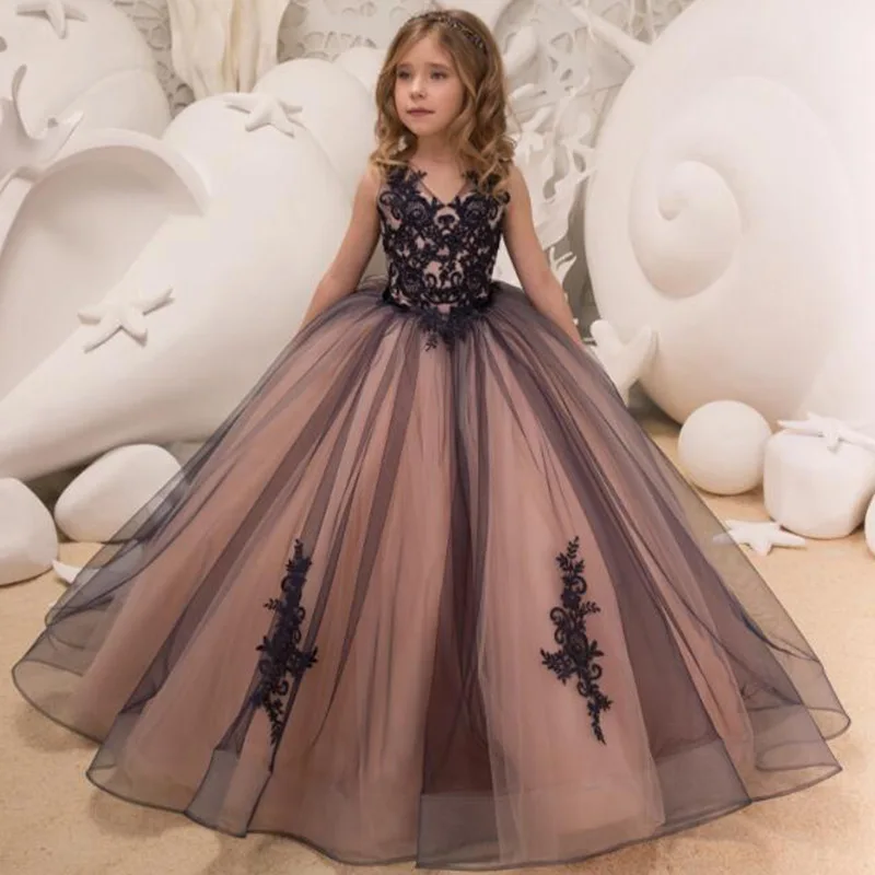 SuperkimJo Cheap Flower Girl Vestidos para Casamentos, Prom Gown for Kids, Toddler Little Girl Dresses