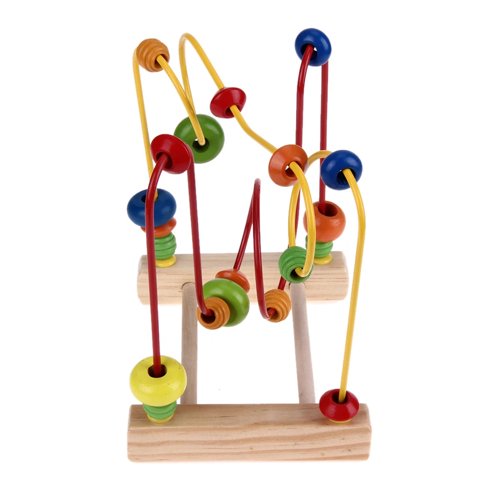 Baby Holz Spielzeug Runde Bead Maze kinder Spielzeug Pädagogisches Mathematik Zählen Kreis Perlen Abacus Linie Labyrinth Coaster Spielzeug