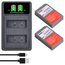 BLS-5 BLS-50 Battery OR LED Dual Charger with Type C for Olympus OM-D E-M10, Pen E-PL2, E-PL5, E-PL6, E-PL7, E-PM2,Stylus 1