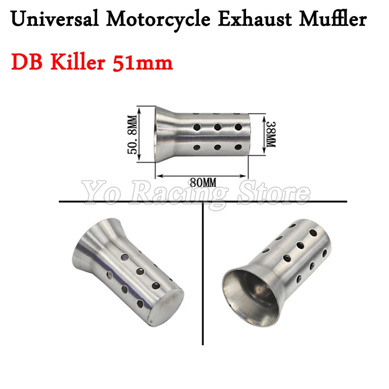 Universal Stainless Steel 51mm 60mm Exhaust Pipe Muffler DB Killer Silencer For Honda YAMAHA Kawasaki Suzuki Benelli DUKE BMW