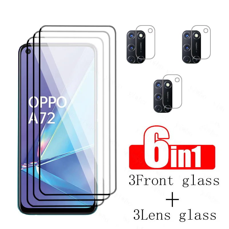 

Screen protector For OPPO A72 protective safety glass On opo orro a72 A 72 6.5'' phone camera full cover lens film steklo cover