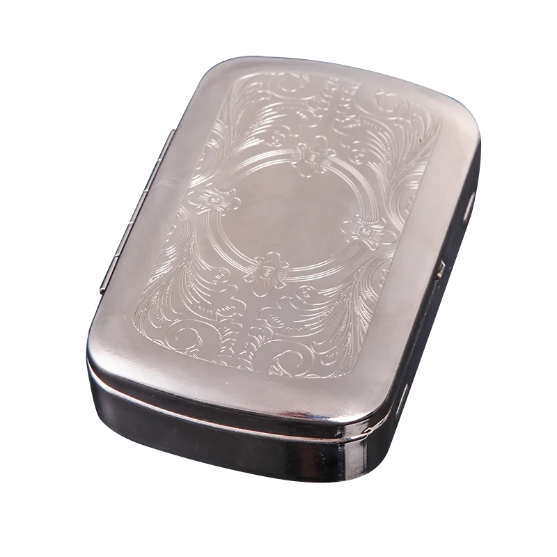 1pcs Silver Tobacco Box Case Humidor Storage For 70mm Rolling Paper Container and Rolling Cigarette c003