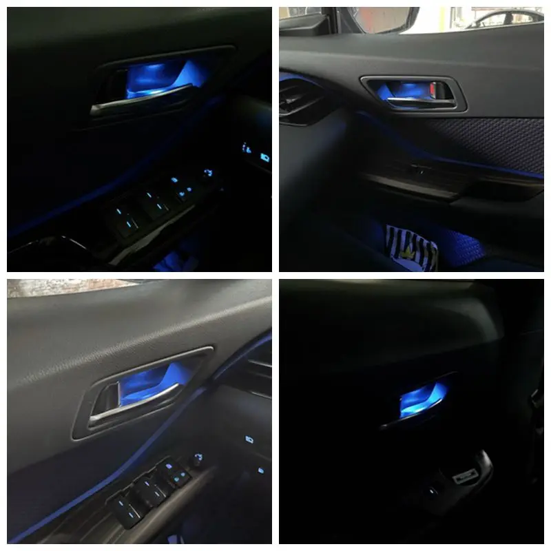 LED Bowl Light Rear Door Handle Atmosphere Door Bowl Lamp Ambient Light For Toyota CHR C-HR 2016-2019 2020 2021