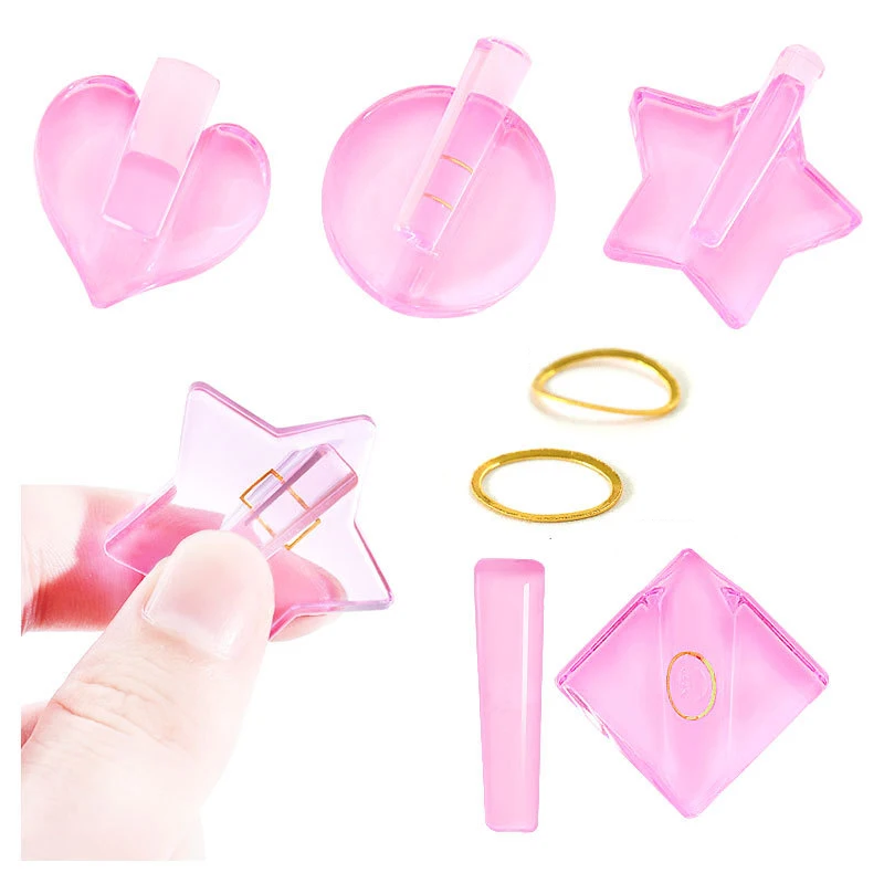 Rosa geprägte Nail Art Form Metall Hohlscheibe Rahmen Biegung Kurve Werkzeuge Acryl Radian Stick Dekorationen Maniküre Zubehör – Detail 3