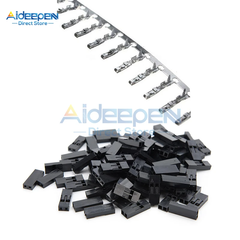 1000 pçs/set 1 pino 2 pinos 2.54mm macho/fêmea dupont jumper fio cabo conector terminal com caixa de plástico preto habitação caso escudo