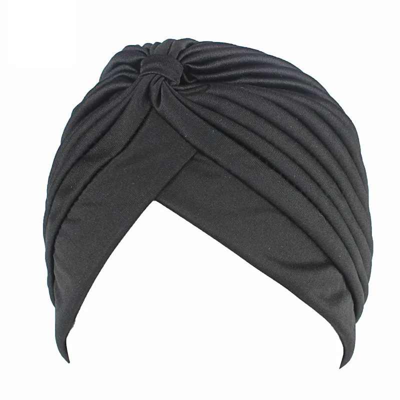 Neue Blume Dekoration Turban Einfarbig Für Frauen Mode Haar Tragen Kopf Wrap Damen Kopfbedeckungen Krebs Hüte Indien Kappe Bandana – Detail 16