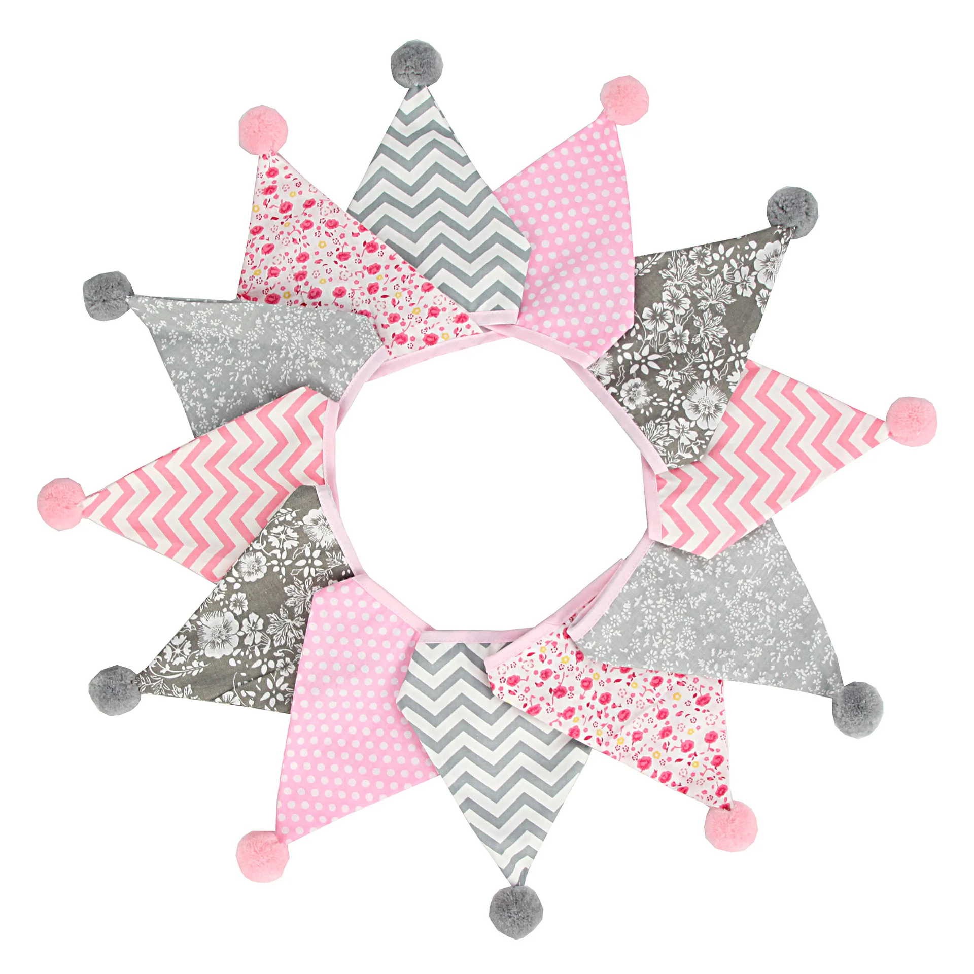 نمط جديد 12 أعلام 3.2 متر اليدوية القطن القماش راية بينانت جارلاند الأطفال أطفال استحمام الطفل/في الهواء الطلق DIY بها بنفسك ديكور المنزل