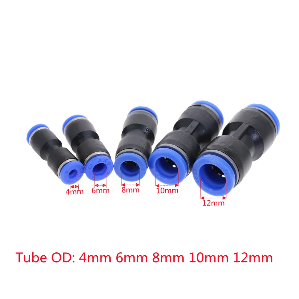 Pneumatic fittings  PY/PU/PV/PE/HVFF/SA  Air water pipes and pipe connectors direct thrust 4 to12mm plastic hose quick couplings