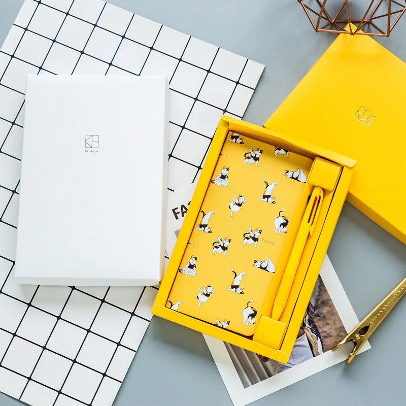 Kintrees-مجموعة دفتر ملاحظات أسبوع ، دفتر ملاحظات محمول ، مخطط جلد ، دفتر ملاحظات للسفر ، حساب يدوي ، كتاب ، نمط Ins ، صندوق هدايا عملاق