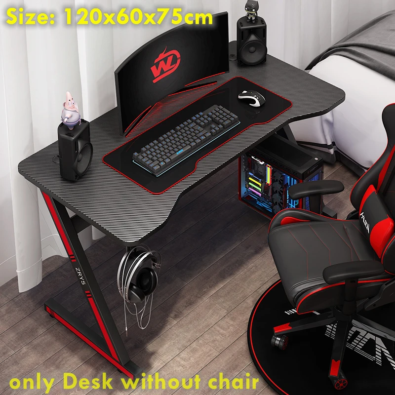 120x60x75cm Z Game Table Black Computer Desk Household Simple Desktop Study Table Office Desk Useful Gaming Table Optional 100cm