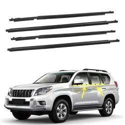 4Pcs/set Car Window Molding Trim Deflector Rain Deflector Weatherstrip Seal Belt For Toyota Prado 2003-2009 and 2010-2020