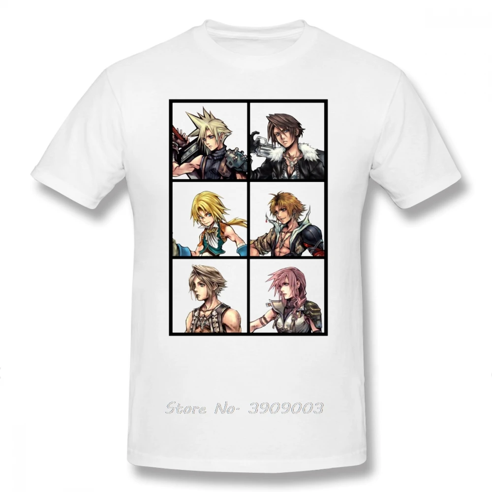 Final Fantasy T Shirt Final Fantasy Characters Design Cloud Squall Zidane Tidus Vaan Lightning T-Shirt Cotton Tee Shirt Tshirt