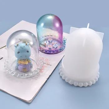 Moule en silicone transparent en cristal pour les élections, coupe à dés, couvercle en résine, bricolage