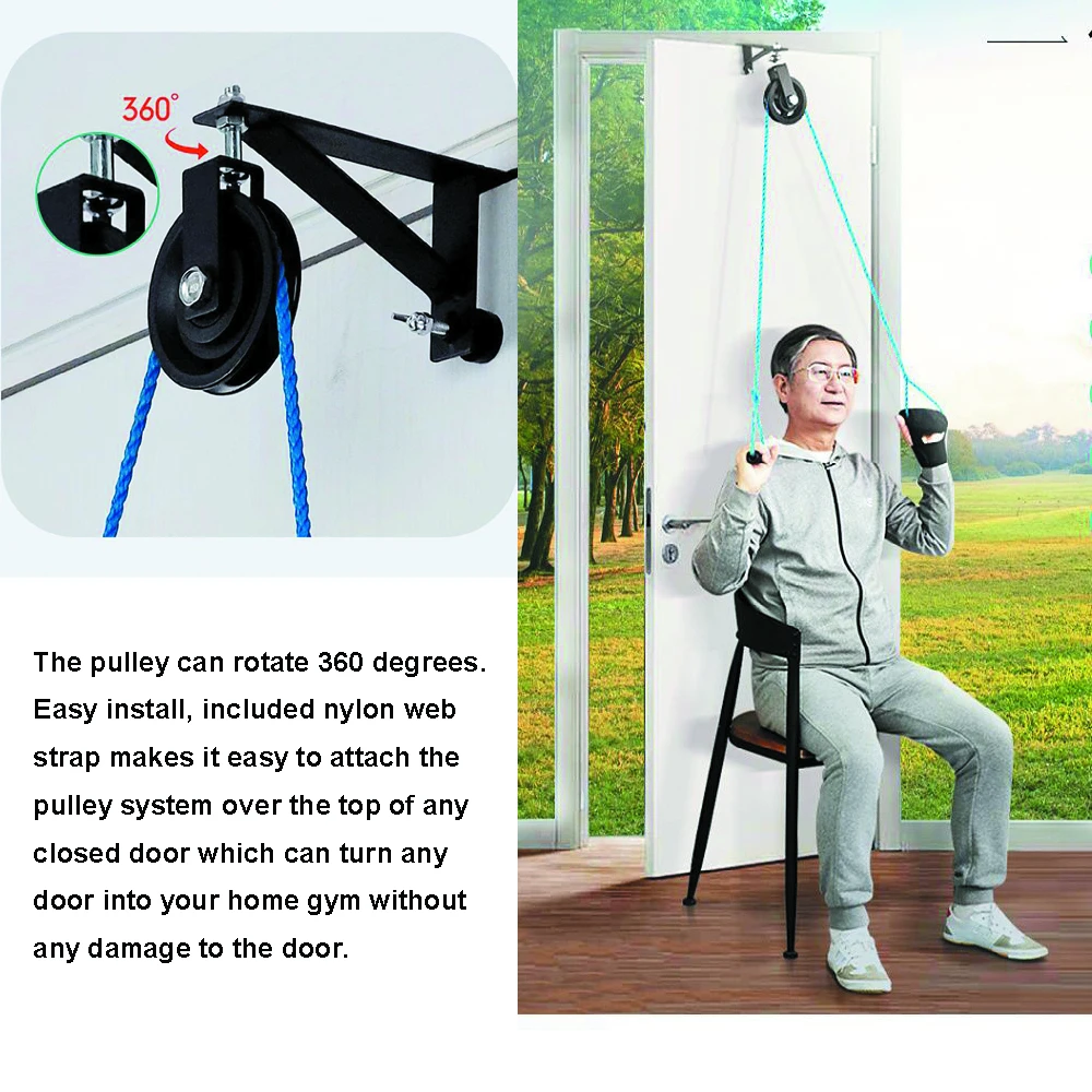 Steel Shoulder Arm Pulley System Set - Over Door Rehab Exerciser for Home Physical Therapy Exercise Frozen Rotator Cuff Recovery