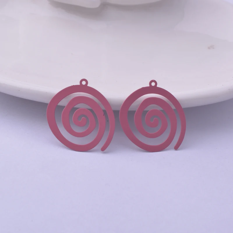 50 Stück AC9804 Großhandel 19mm*20mm Schneckenform-Anhänger Rosa Grün Rot Bemalte Tier-Anhänger – Detail 9