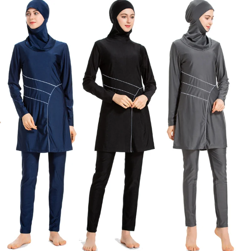 TaoBo Solid Color Muslim Swimsuit Islamic Lady Full Cover Beach Skirts Lady Conservative Bathing Suit Burkinis Long Sleeves