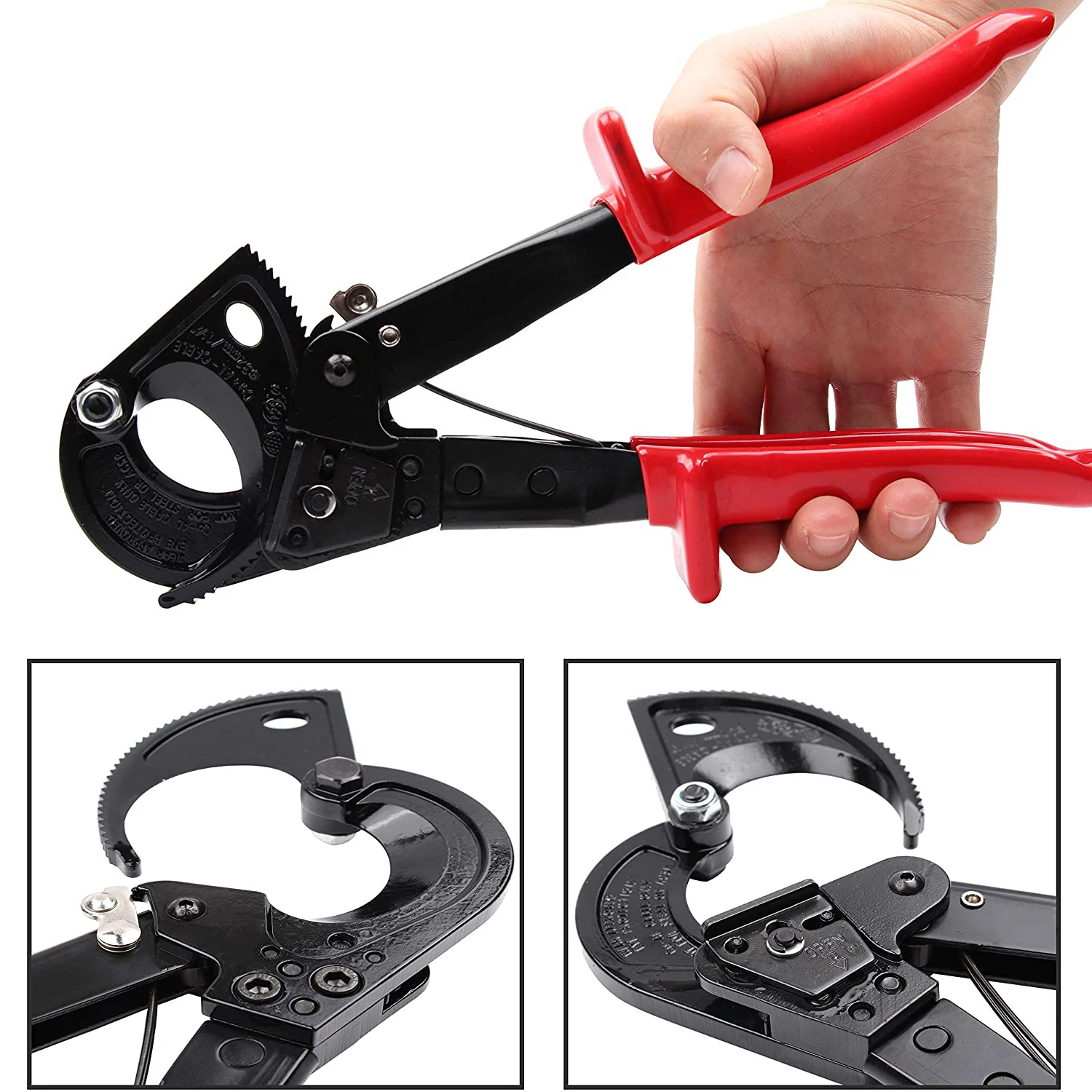 Imagem -05 - Cabo Cortador Heavy Duty Alumínio Cobre Ratchet Cabo Cortador e Fio Cortador de até 240 mm ² Hs325a